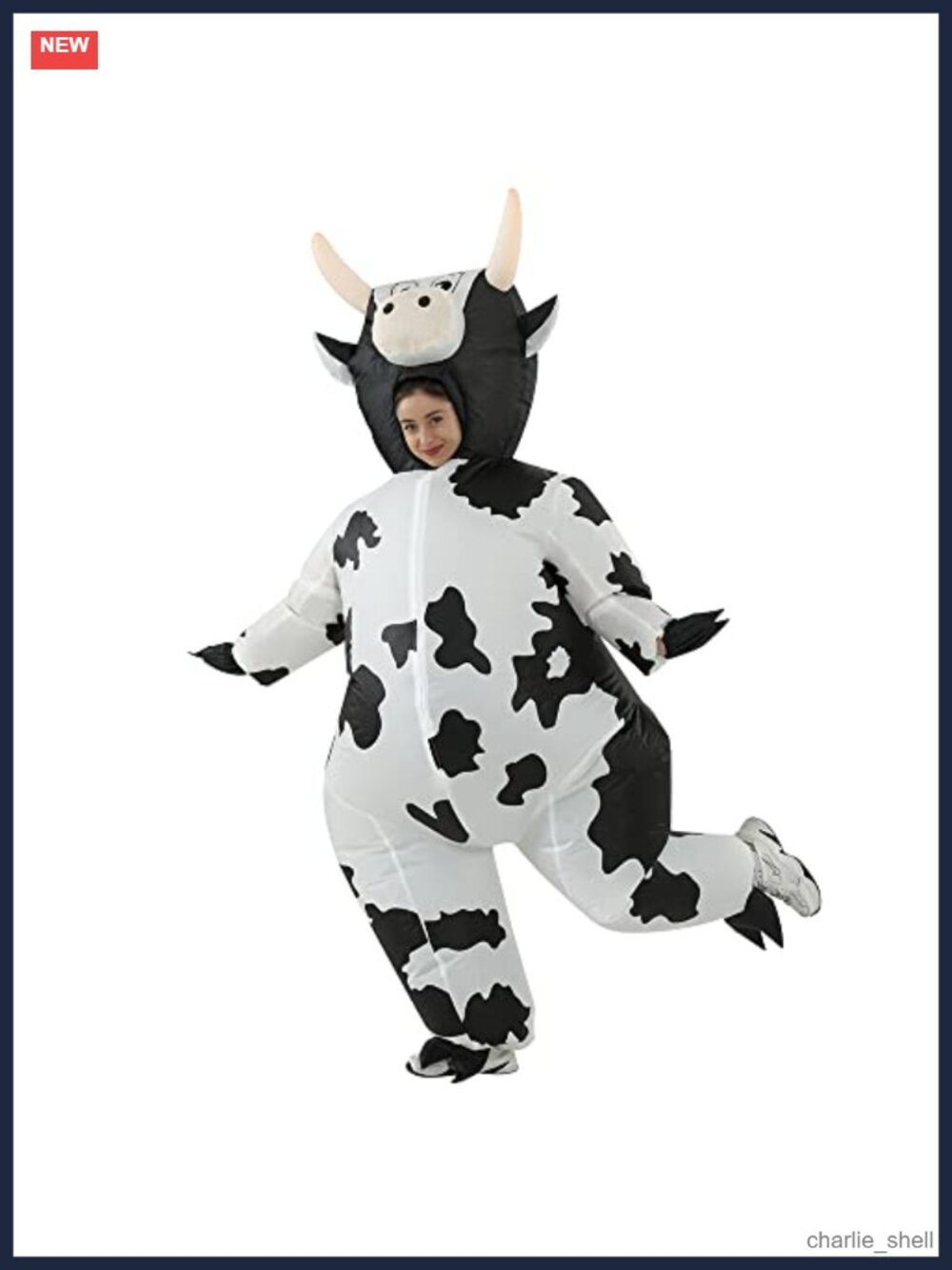 Inflatable Cow Costume Adult Blow Up Funny Halloween Christmas Party